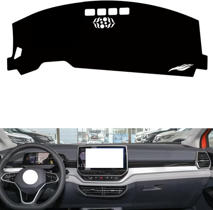 leather dashboard cover Compatible with VW ID.6 CROZZ (NO HUD，dash cover（black）