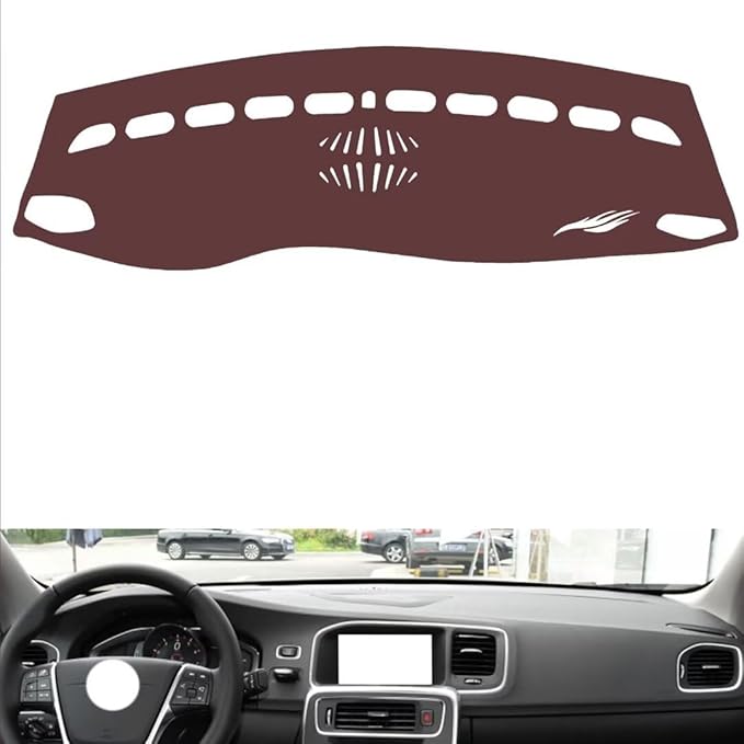 Leather Dashboard Cover Compatible with Volvo S60L（No Warning Light），Dash Cover, Non-Slip Dash Cover, Dash mat Dashboard Cover, Interior Dash Covers