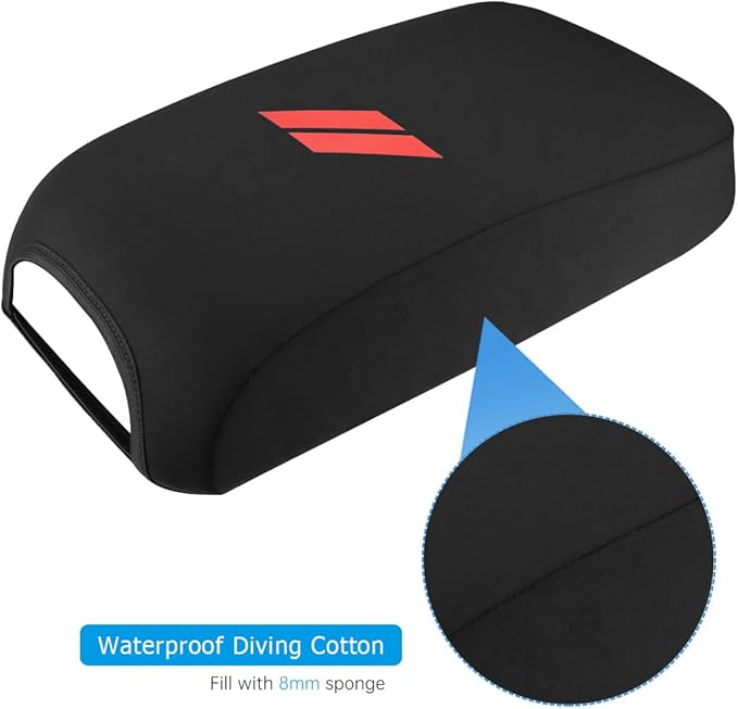 INTGET New Upgraded Center Console Cover for Dodge Charger Accessories 2011-2020 2021 2022 2023 for Chrysler 300 2015-2022 Leather Armrest Cover Console Lid Protector Cushion Pad