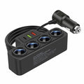 12V/24V Car Charging Adapter Car Power Socket Splitter 120W with USB C Port & 75cm Long Cable for Vehicles