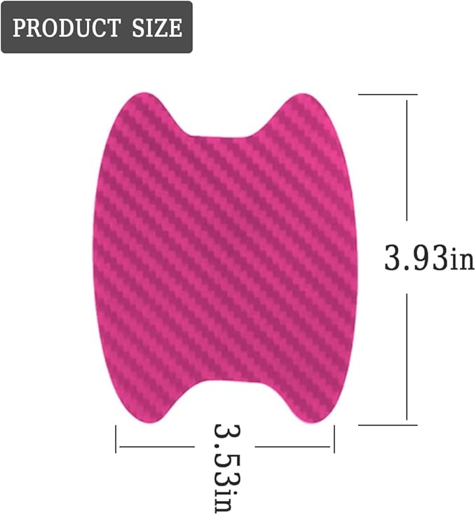 XINLIYA 4PCS Door Handle Protector Sticker, Universal Carbon Fiber Anti-Scratches Auto Door Handle Protective Film, Side Paint Cover Guard Stickers Fit for Most Handles (Pink)