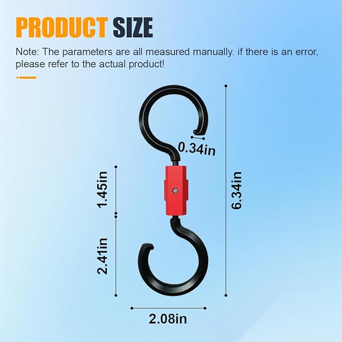 YoRise 2PCS S-Style Car Back Seat Headrest Hook, 360° Rotation Auto Seat Storage Hanger, Universal Vehicle Interior Organizer Accessories for Purse, Handbag, Coat, Umbrella, Grocery Bag (Red)