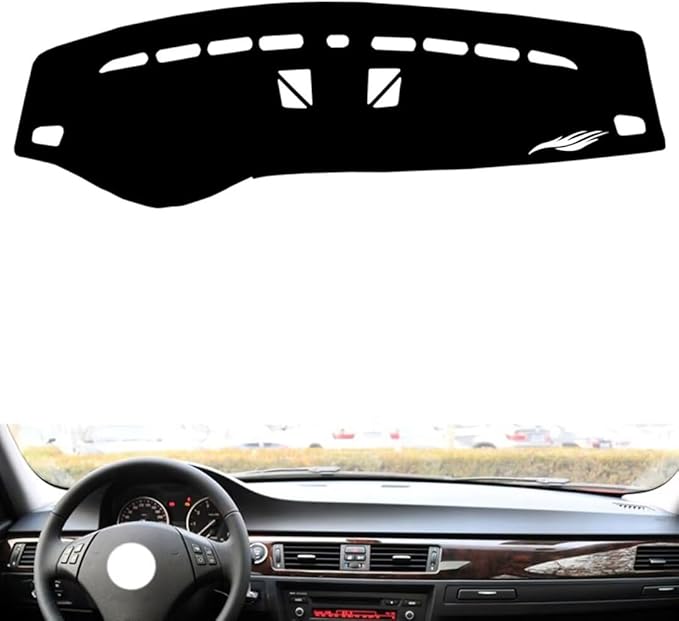leather dashboard cover Compatible with BMW M3 (NO navigation) 2005-2013，dash cover（black）