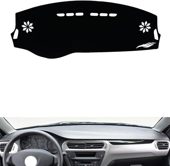 leather dashboard cover Compatible with Peugeot 301（Half covered ） 2017-2018，dash cover（black）