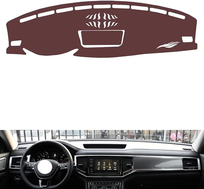 Leather Dashboard Cover Compatible with VW Teramont（Speakers） 2017-2020，Dash Cover, Non-Slip Dash Cover, Dash mat Dashboard Cover, Interior Dash Covers