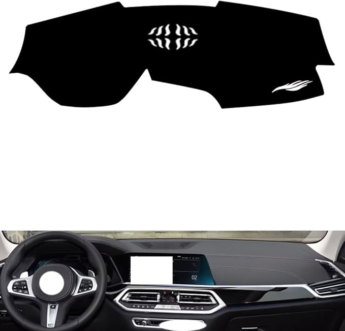 leather dashboard cover Compatible with BMW X7 (no hud) 2019-2022，dash cover（black）