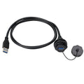 CNLINKO Outdoor USB 3.0 Receptacle Socket with 0.5M Cable Connector Type A Panel Mount Industrial Waterproof IP67 Data Power Transmission