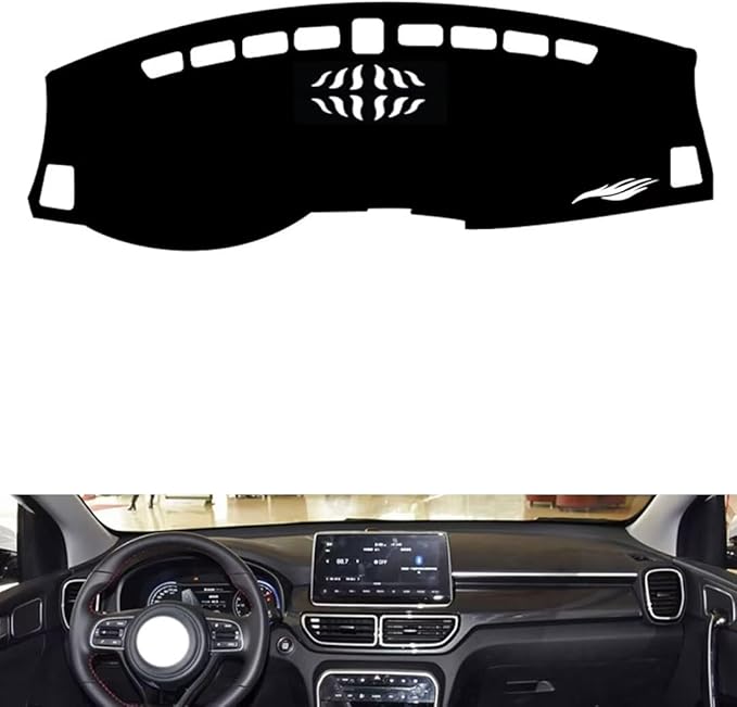 leather dashboard cover Compatible with KIA KX5 2019-2021，dash cover（black）