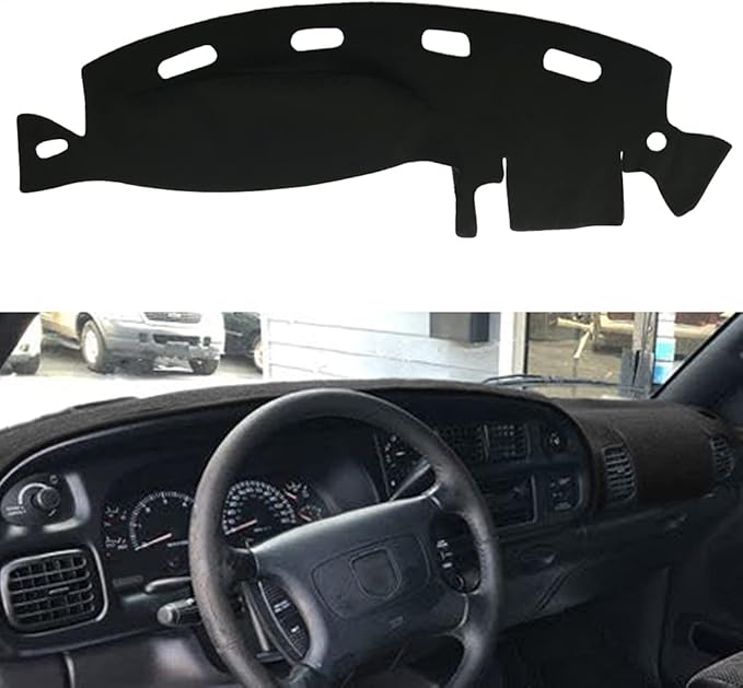 Dash Cover Dashboard Cover Mat Pad for Dodge Ram 1998 1999 2000 2001 (Black) Y21