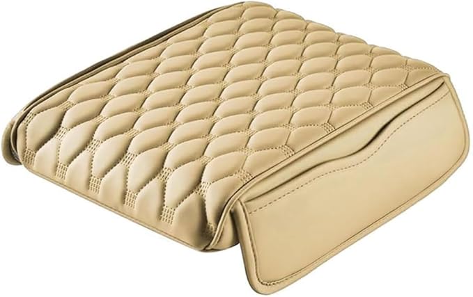 Car Center Console Cover for Cadillac XT5 2016 2017 2018 2019 2020 2021 2022 2023 2024 2025,Leather Armrest Lid Cushion Protector Multifunctional Armrest Pad Interior Accessories,Beige