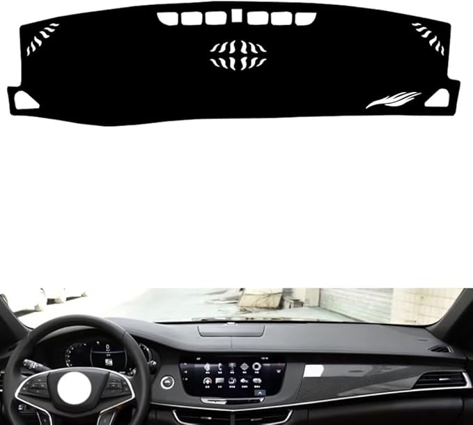 leather dashboard cover Compatible with Cadillac CT6（No warning light） 2016-2022，dash cover（black）