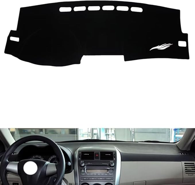 leather dashboard cover Compatible with Toyota Corolla 2007-2013，dash cover（black）