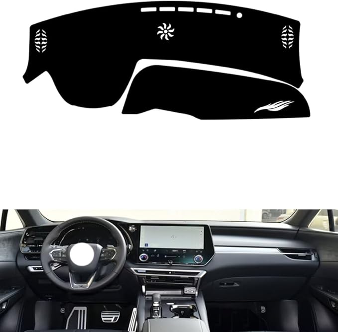 leather dashboard cover Compatible with LEX RX（NO HUD） 2023，dash cover（black）