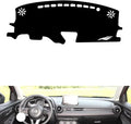 leather dashboard cover Compatible with Mazda 2 2015-2018，dash cover（black）