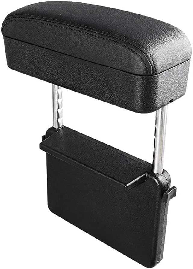 AOWIS Car Console Armrest Box Arm Rest Height Adjustable Comfort Elbow Pad Universal (Black)