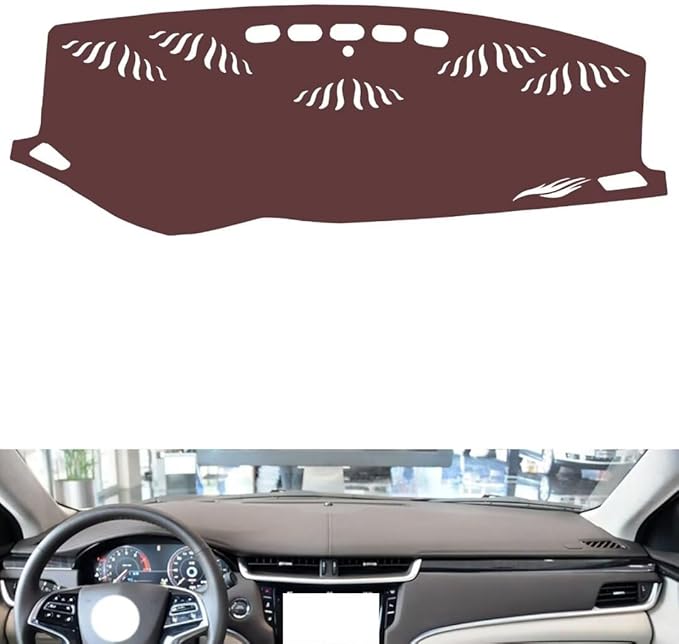 Leather Dashboard Cover Compatible with Cadillac XTS（NO HUD） 2013-2021，Dash Cover, Non-Slip Dash Cover, Dash mat Dashboard Cover, Interior Dash Covers