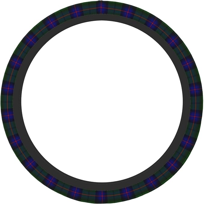 Thickened Elastic Steering Wheel Cover, Armstrong Tartan Blue and Green Plaid Ultra, Soft, Breathable, Fit for Cars, SUVs, Trucks, Stylish Comfortable Grip