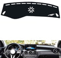 Leather Dashboard Cover Compatible with Mercedes C Class W205 2015-2021，Dash Cover（Black）