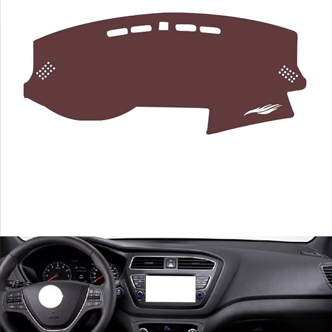 Leather Dashboard Cover Compatible with HyundaiHyundai i20 2018，Dash Cover, Non-Slip Dash Cover, Dash mat Dashboard Cover, Interior Dash Covers