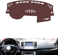 Leather Dashboard Cover Compatible with Nissan Teana (Full Coverage) 2008-2012,Dash Board Cover mat Anti-Slip Sun-Proof and dust-Proof(Brown)