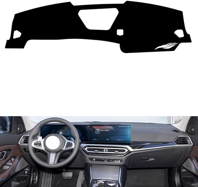 leather dashboard cover Compatible with BMW I3 (NO HUD 2022-2024，dash cover（black）