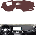 Leather Dashboard Cover Compatible with BMW X6（HUD） 2020-2022,Dash Board Cover mat Anti-Slip Sun-Proof and dust-Proof(Brown)