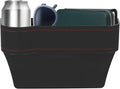 HARFINGTON Car Seat Gap Filler Organizer 10.2 x 6.5 x 3.1 Inch ABS+Leather Universal Car Organizer Storage Box Between Seat and Console (Left) with Cup Holders for Phone Keys, Black