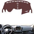 Leather Dashboard Cover Compatible with Ford Kuga（Speakers） 2019,Dash Board Cover mat Anti-Slip Sun-Proof and dust-Proof(Brown)