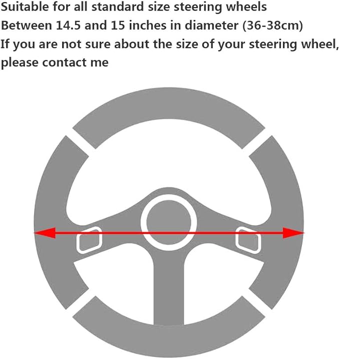 Breathable Stretch Elastic Steering Wheel Cover, Cool in Summer and Warm in Winter, Soft Microfiber Ice Silk Cloth Fabric, Universal 14.5-15 in, Fit Suvs, Vans, Sedans, Cars, Trucks (A-Black+)
