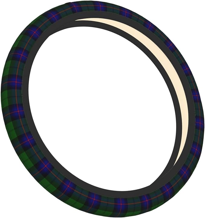 Thickened Elastic Steering Wheel Cover, Armstrong Tartan Blue and Green Plaid Ultra, Soft, Breathable, Fit for Cars, SUVs, Trucks, Stylish Comfortable Grip
