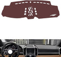 Leather Dashboard Cover Compatible with Porsche Caynne (NO Compass) 2010-2016,Dash Board Cover mat Anti-Slip Sun-Proof and dust-Proof(Brown)