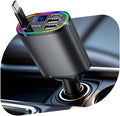 Car Charger USB C Fast Charging, 78W Cigarette Lighter Adapter, Retractable Car Charger for Travel Essentials for iPhone 16/15/14/13/12/11,Galaxy,Pixel, for Car Accessories Black