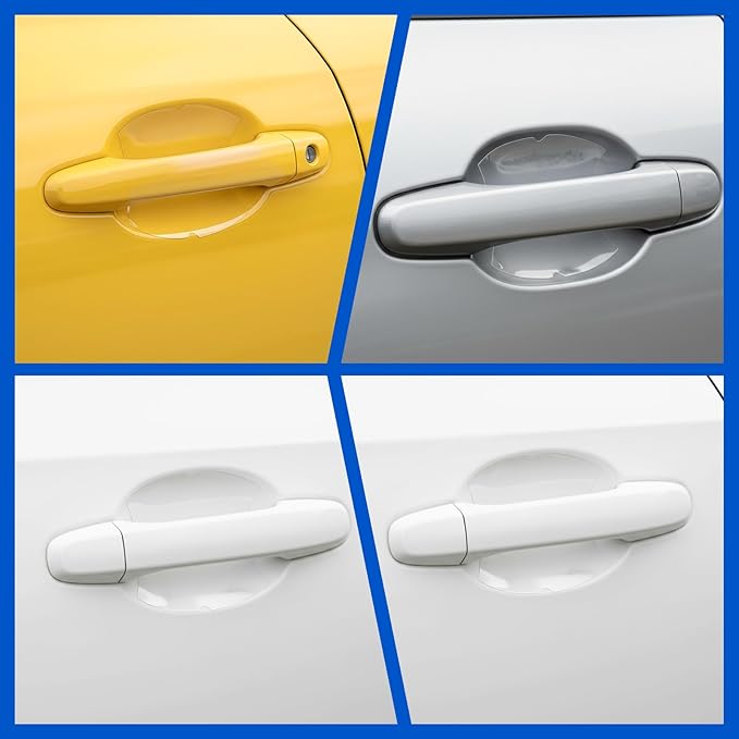 Teaaha 8PCS Car Door Handle Protector Clear Bumper Trim Guard Protectors Cup Sticker, Waterproof Anti-Scratch Door Handle Paint Protection Film, Universal for Most Car
