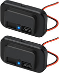12V USB Outlet Automotive USB Port Panel Mount 12V USB Charger Multi Port Switch Panel Car Charger Socket Power Dual Port 12V 24V Quick Car Charger for Cars Bus ATV RV Boat Truck, 3.1A (2 Pack)