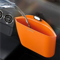 Car Silicone Hanging Trash Bag with Hook - 10.3x8.3in Leak-Proof Organizer Easy Clean, Waterproof Garbage Storage Bag, Multipurpose Trash Bin for Car (Orange)