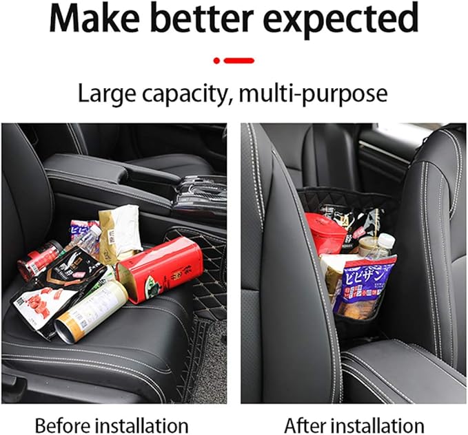 Car Handbag Holder Between Seats Back Storage Organizer Net Pocket Purse Holder Tissue Purse Holder, Driver Storage Pouch for Handbag Cup