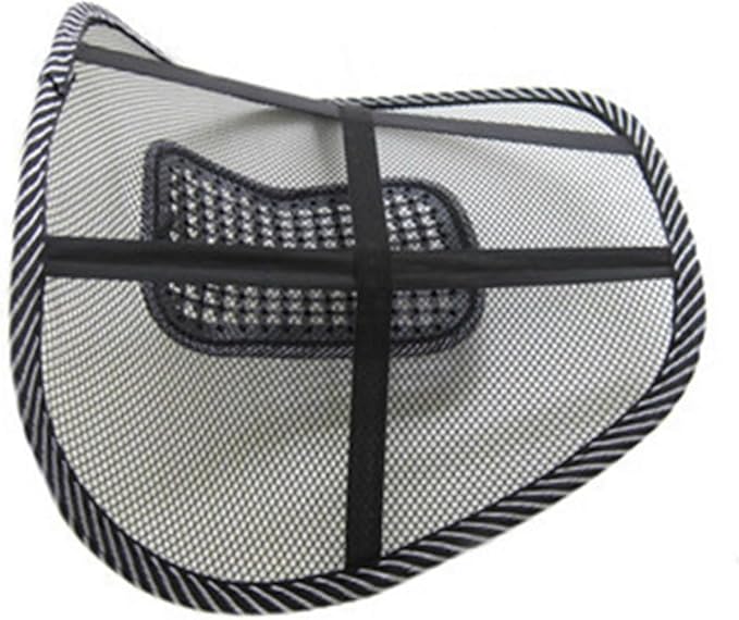 Relaxing Car Seat Lumbar Support Cushion Pad Mesh Back Massager for Office Chairs Cars and Home Use Enhanced Air Circulation for Comfort Black