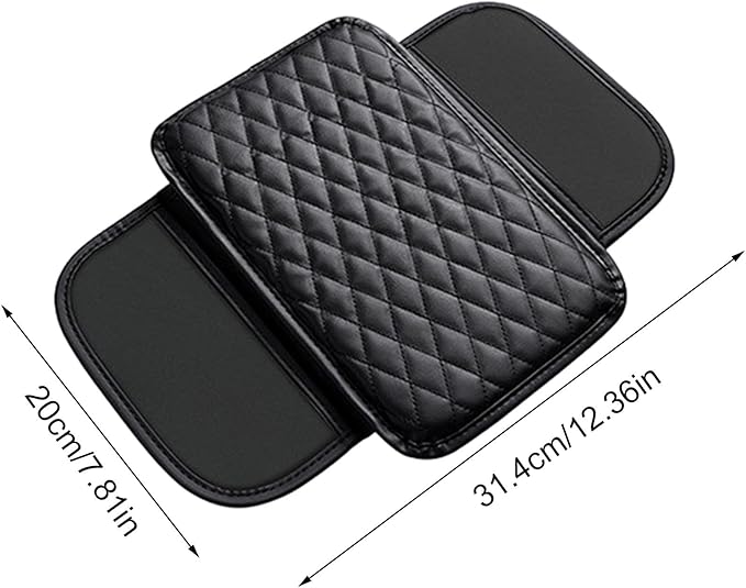 Car Armrest Box Pad - Leather Armrest Booster Pads, Car Armrest Cushion | Auto Protector Driving Comfort Enhancer, Center Console Heighten Protector With Storage Pockets For Vehicles, SUVs, And Trucks