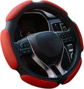 Auto Steering Wheel Cover Hand Pad Cushion Slip-on Universal Fit 15'' / 38 cm (red)