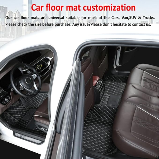Custom Personalized Floor Mats for Cars，Luxury Full Coverage All Car Floor Mats，Anti-Slip Leather Car Mat Set ，Custom Floor Mats for 99% of Cars, Trucks & SUVs. (red)