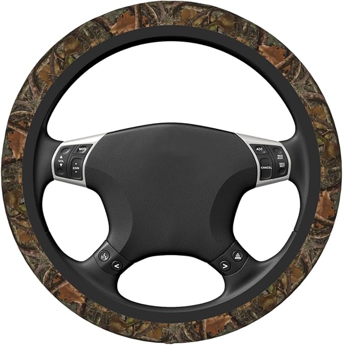 Forest Camouflage Steering Wheel Cover Neoprene Universal 15 Inches Car Steering Wheel Protector for Women Men