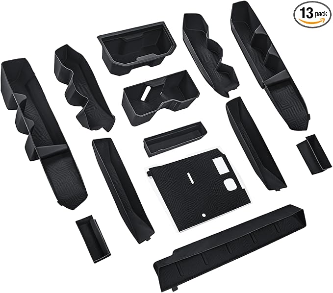 bgucar Interior Silicone Liner Insert Custom Fit for Tacoma 2024-2026, Silicone Organizer Tray for Tacoma Gen 4th Double Cab only - Fully Covered - for Tacoma Accessories