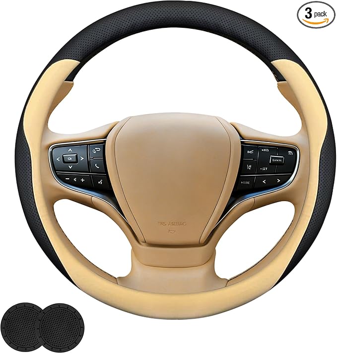 Steering Wheel Cover for Lexus RX 350 NX 300 350 250 TX 350 500h ES 350 300 GX 460 470 is 350 250 UX 200 250h 300h LX RZ Interior Accessories (Chestnut Brown)