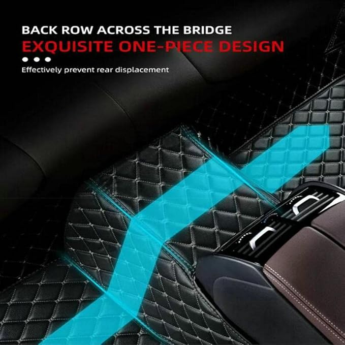 TREGOO All Weather Car Mats Custom Fit Non Slip Floor Mats for 1998-2025 Cars Personalized Leather Protection Pads Suitable for Men Women (Edge Pink, Black Beige)