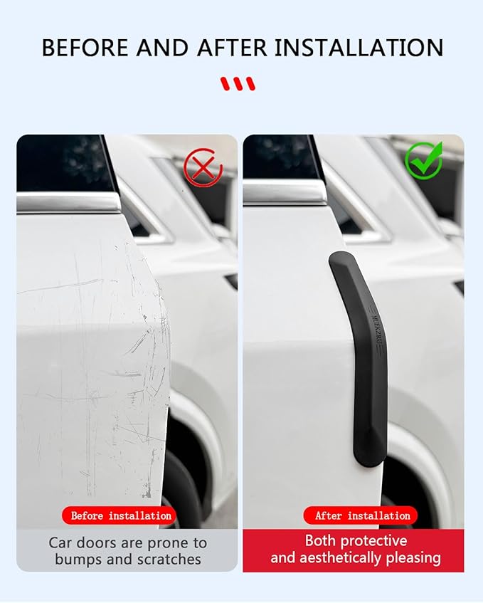 muekzu Silicone Car Door Edge Guard Trim Molding Crash Scratch Protector Scratch Guard for Car,Sedans,Truck,SUV (Black(Large Size))