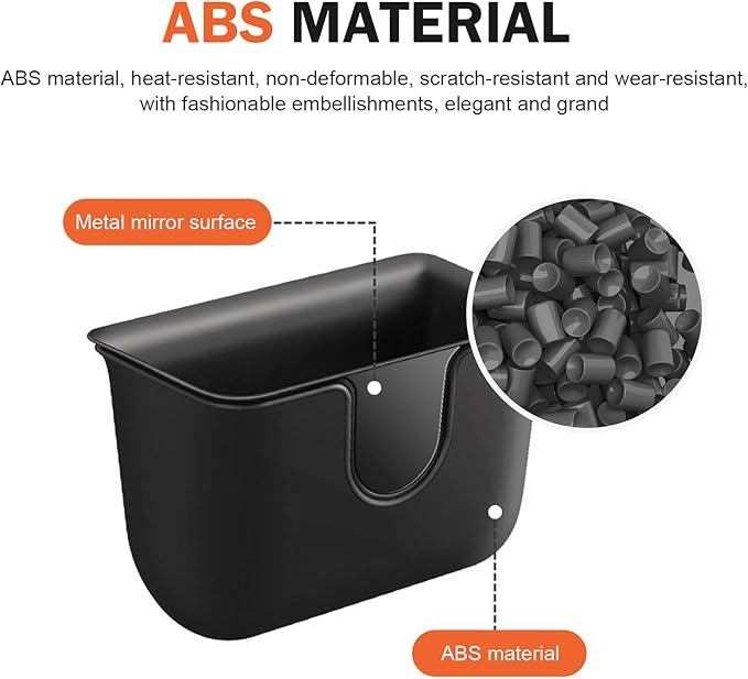 Car Trash Can, Multifunctional Double-Layer Seat Back Hanging Mini Trash Bin, Leak-Proof Waterproof Small Garbage Can for Cars, Universal Car Organizers and Storage Accessories (Black)