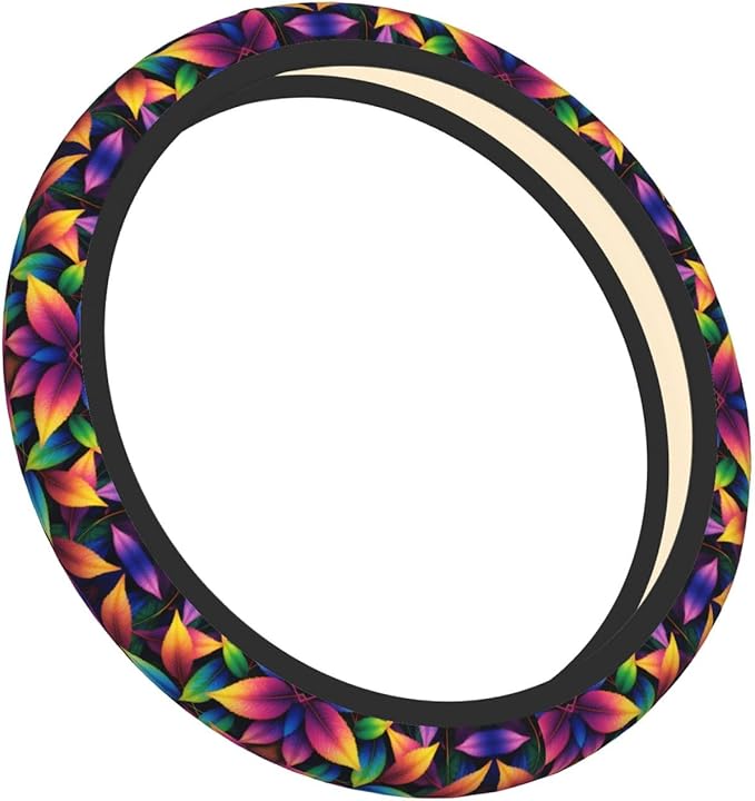 Neoprene Steering Wheel Cover Leaves Pattern Car Steering Wheel Cover Universal Fit for Most Cars