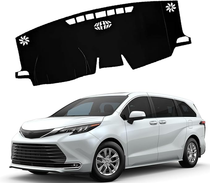 Dashboard Mat Cover for Toyota Sienna 2021-2025 Nonslip Center Console Sunshield Glare UV Rays Protector Accessories