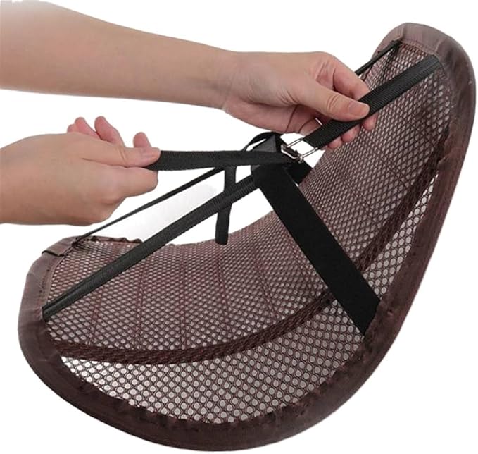 Leather Lumbar Support Seat Cushion with Mesh Breathable Car Seat for Lower Back Pain, Ergonomic Backrest for Office Chairs Car(Pink)
