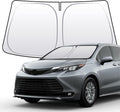Thickened 2-Layer Front Windshield Sun Shade Compatible for Toyota Sienna XL40 2021-2025, Foldable Custom Fit Sunshade Blocks 99% Heat, Keeps Car Interior Cool (for Sienna XL40 2021-2025)